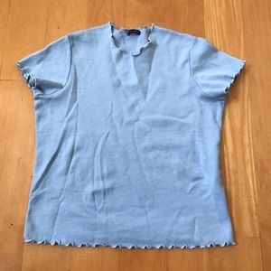 Brandy Melville Light Blue Ruffle Wynn Top NWOT